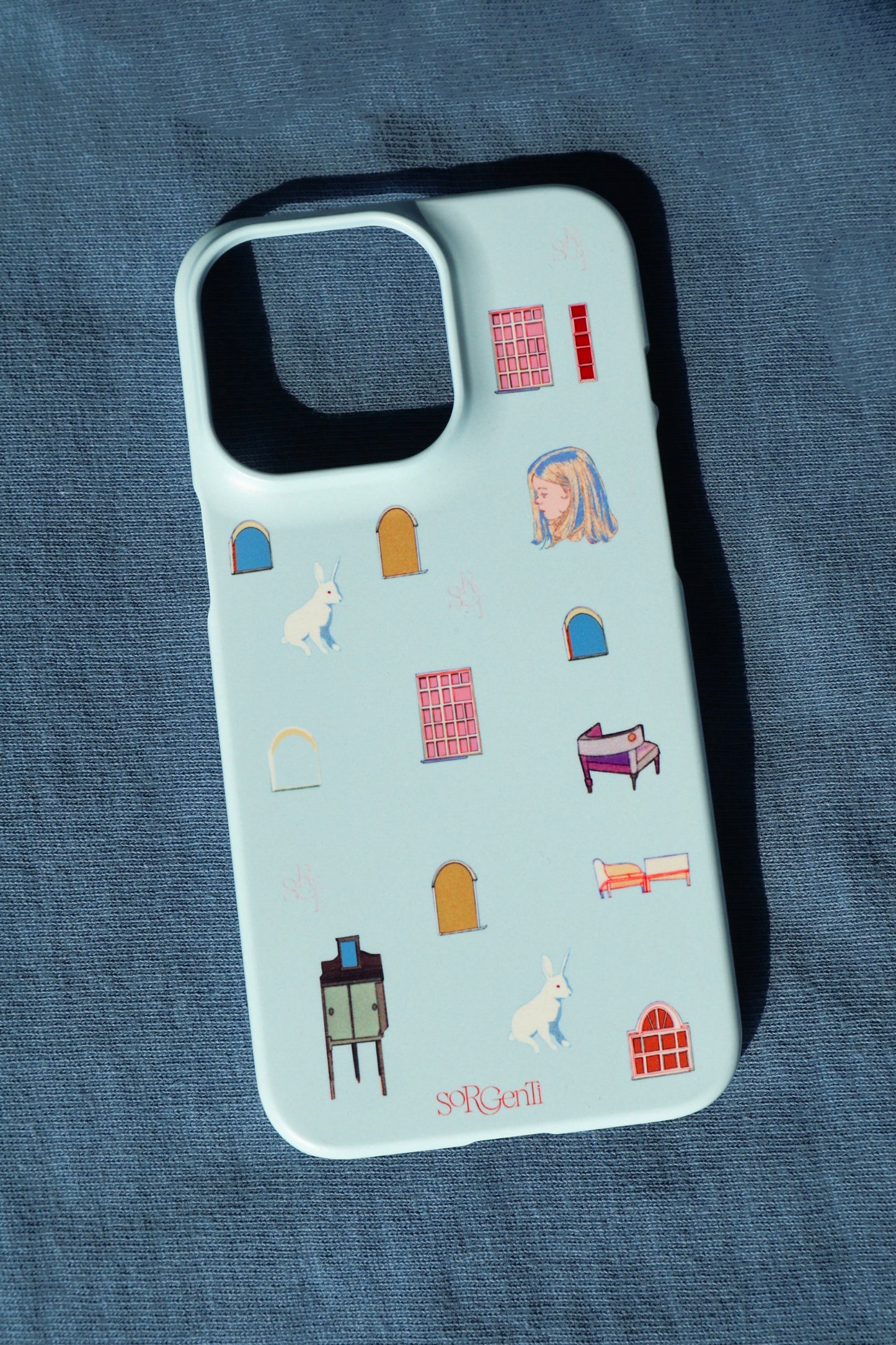 Blue building blocks phone case