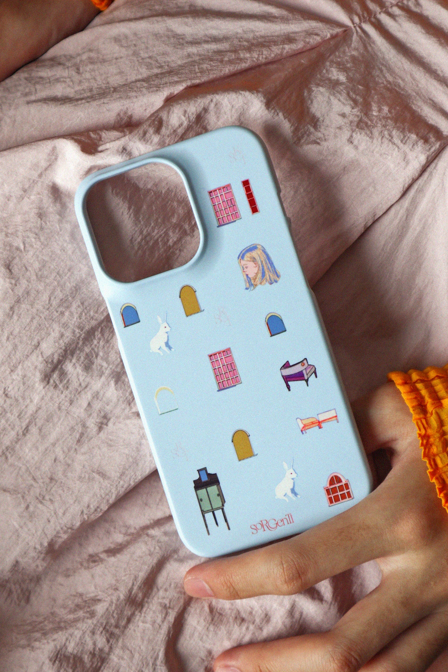 Blue building blocks phone case