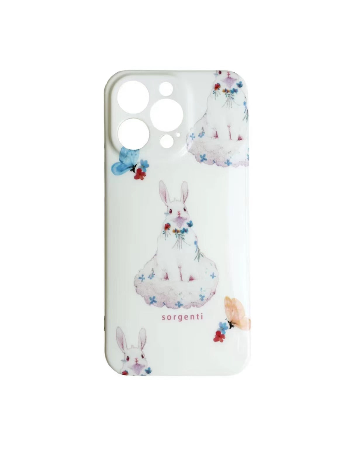 Camellia Rabbit Phone Case&Floral Wreath Phone Strap